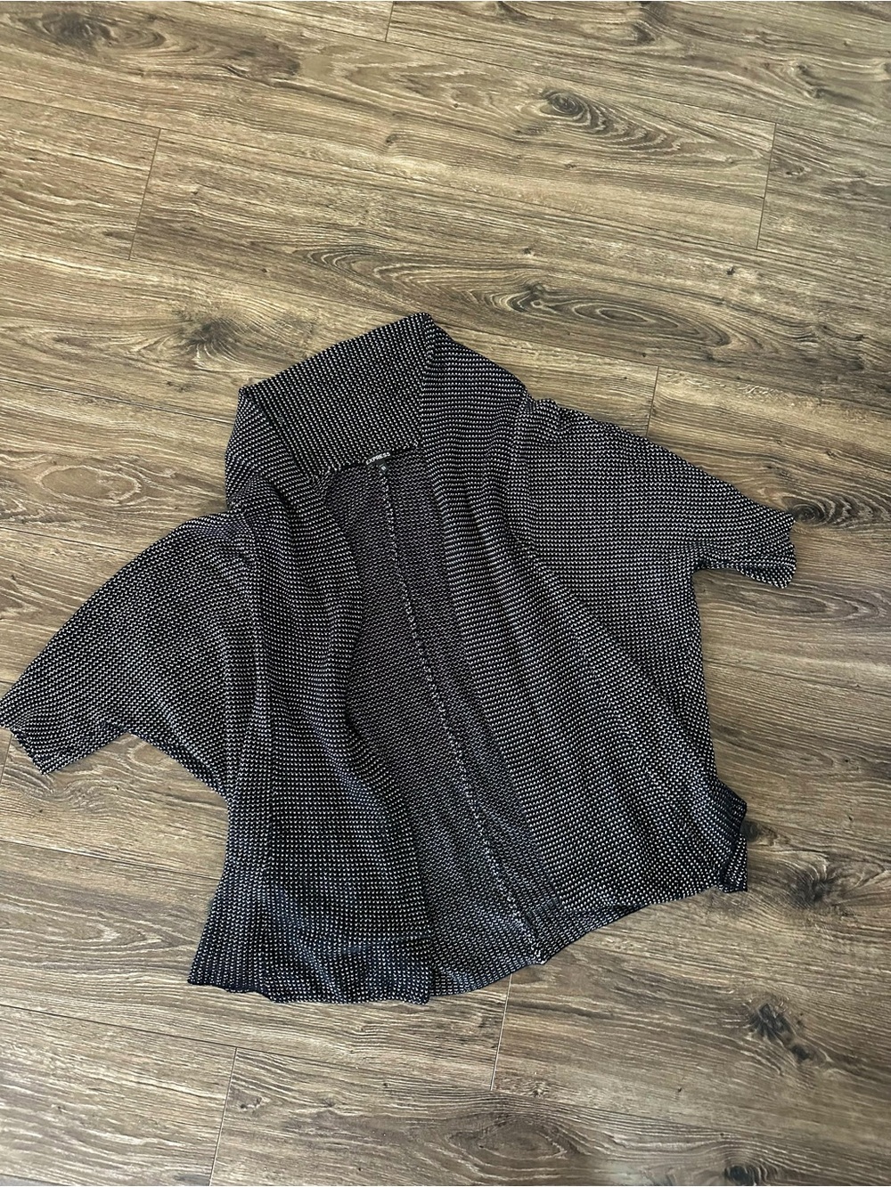 Express Short Sleeve Open Cardigan - Black & White